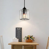 Transparent Cylindrical Glass Pendant Light