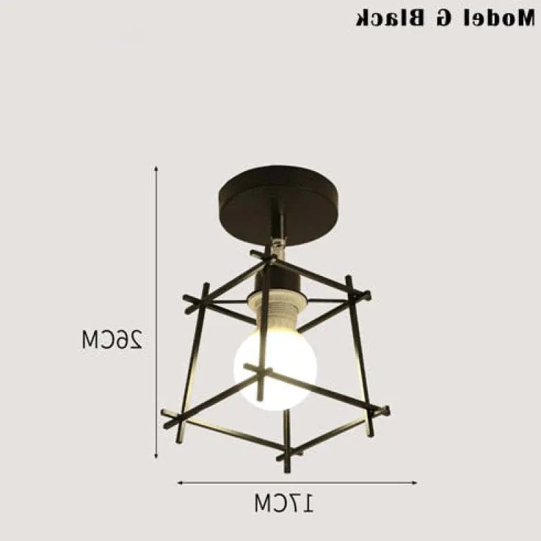 Geometric Metal Frame Black Modern Ceiling Light