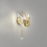 Swan Modern Gold Plug in Wall Lights