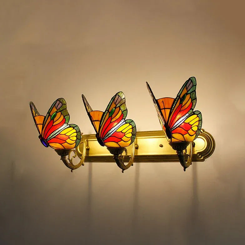 Tiffany Wall Sconce Butterfly Glass