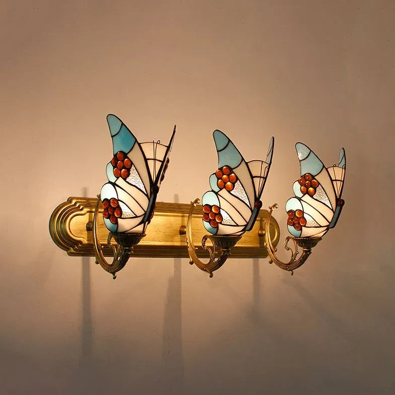 Tiffany Wall Sconce Butterfly Glass