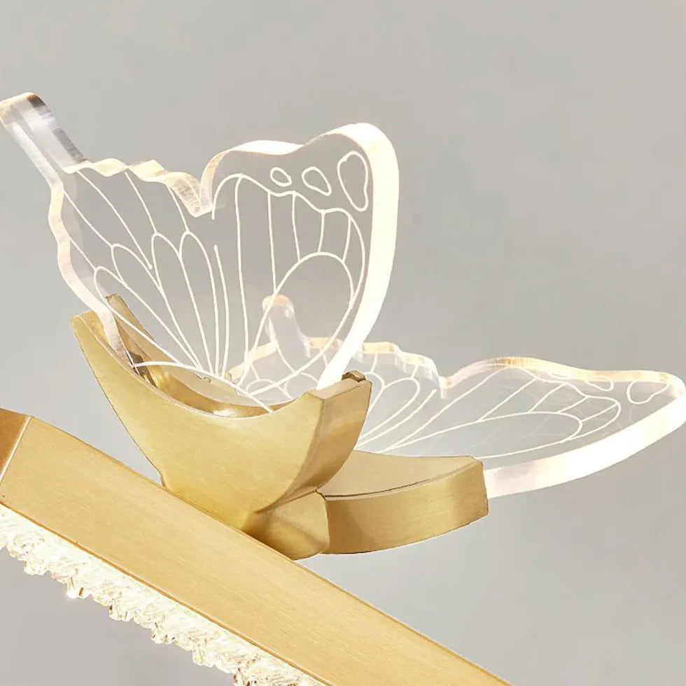 Gold Butterfly Linear Led Bathroom Wall Lights