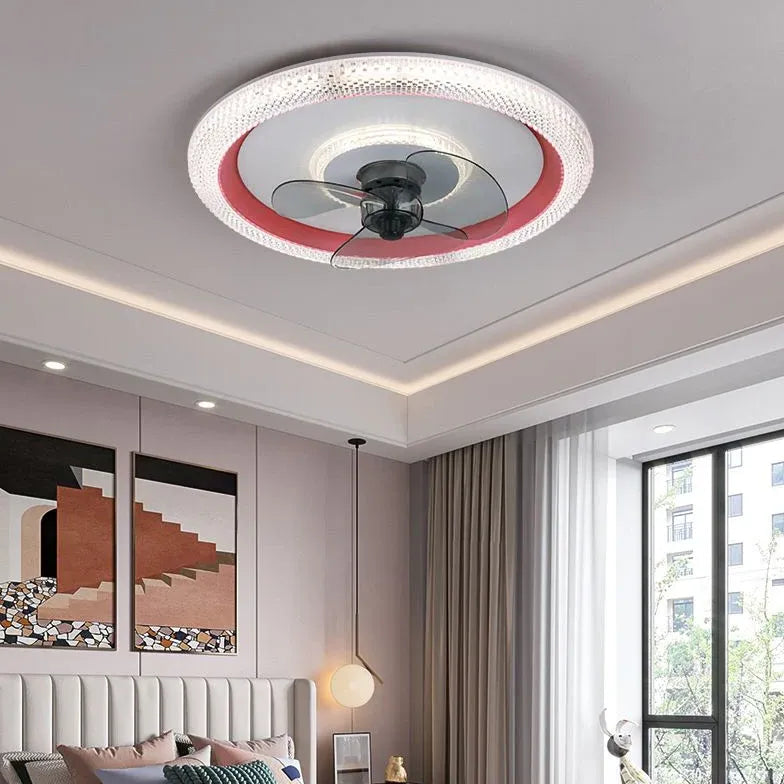 Blue Ceiling Fan for Bedroom Pendant Light