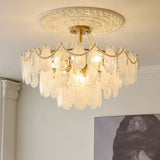 White Glass Elegant Vintage Multi-Light Chandelier