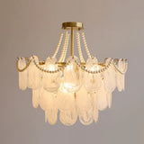 White Glass Elegant Vintage Multi-Light Chandelier