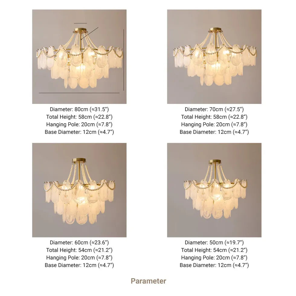 White Glass Elegant Vintage Multi-Light Chandelier