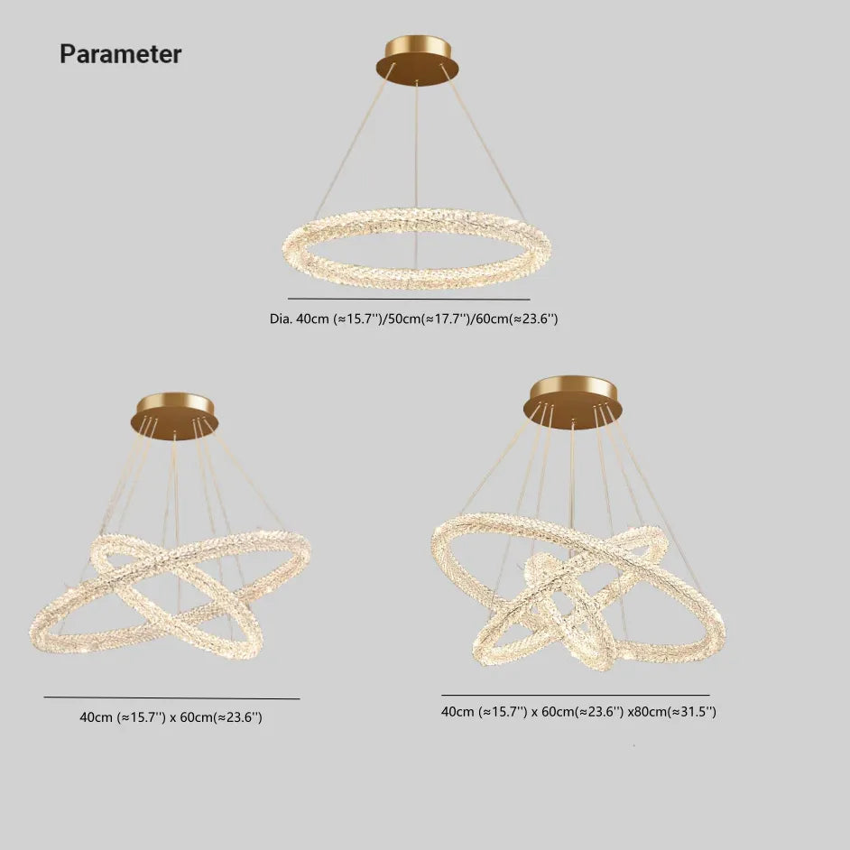 Circular Weaving Crystal Modern Pendant Light