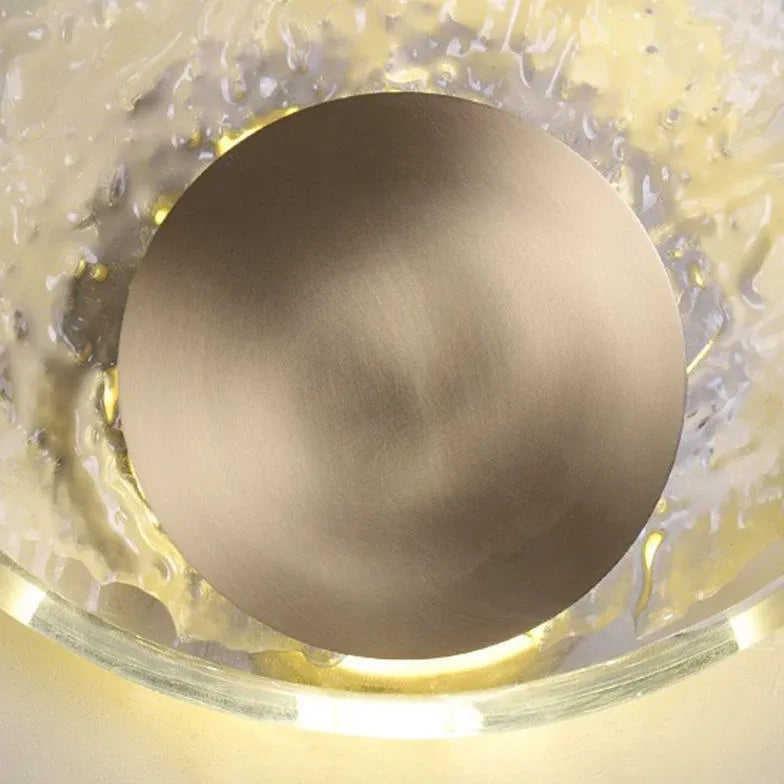 Ripple Crystal Round Gold Wall Lights