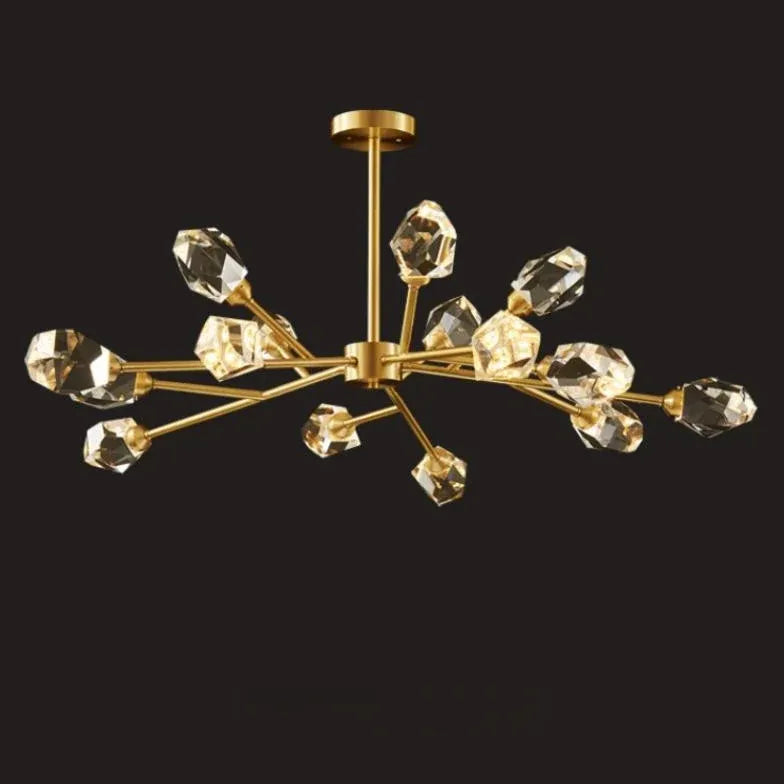 Cut Crystal Gold Modern Chandelier