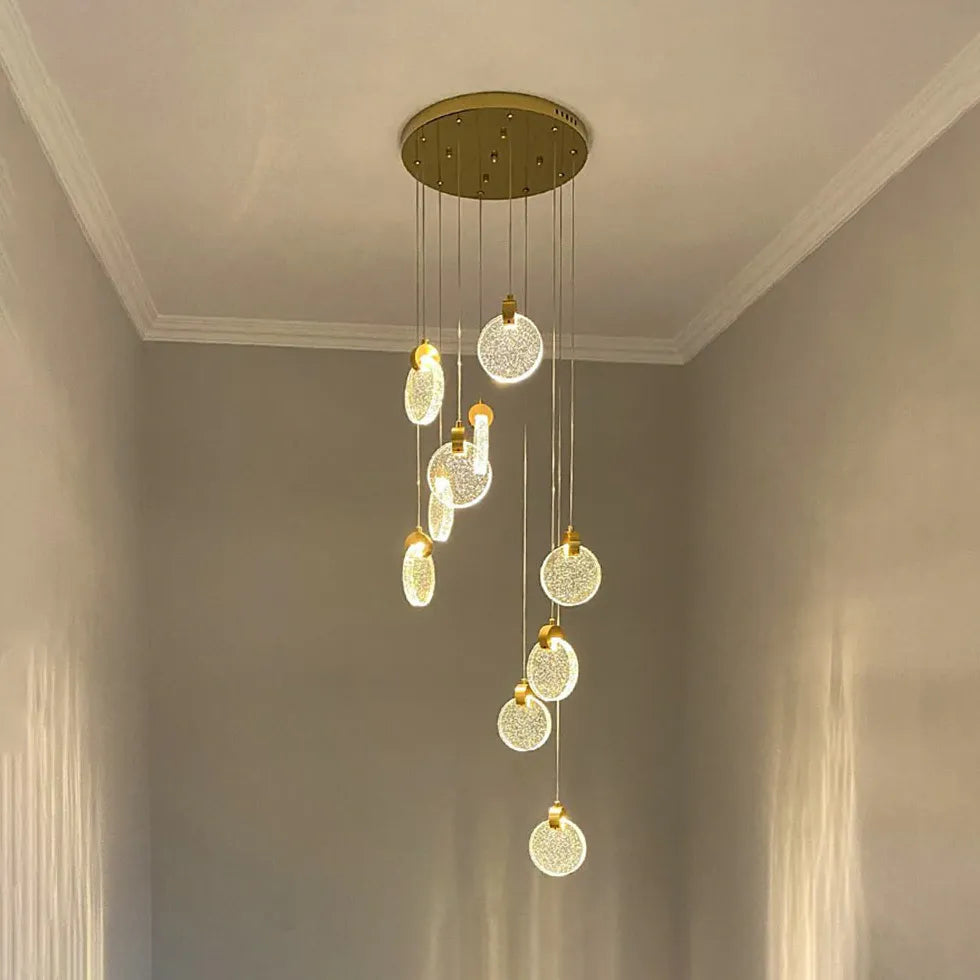 Golden Round Crystal Modern Pendant Light