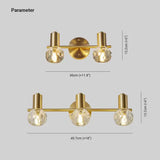 Crystal Gold Modern Bathroom Wall Lights