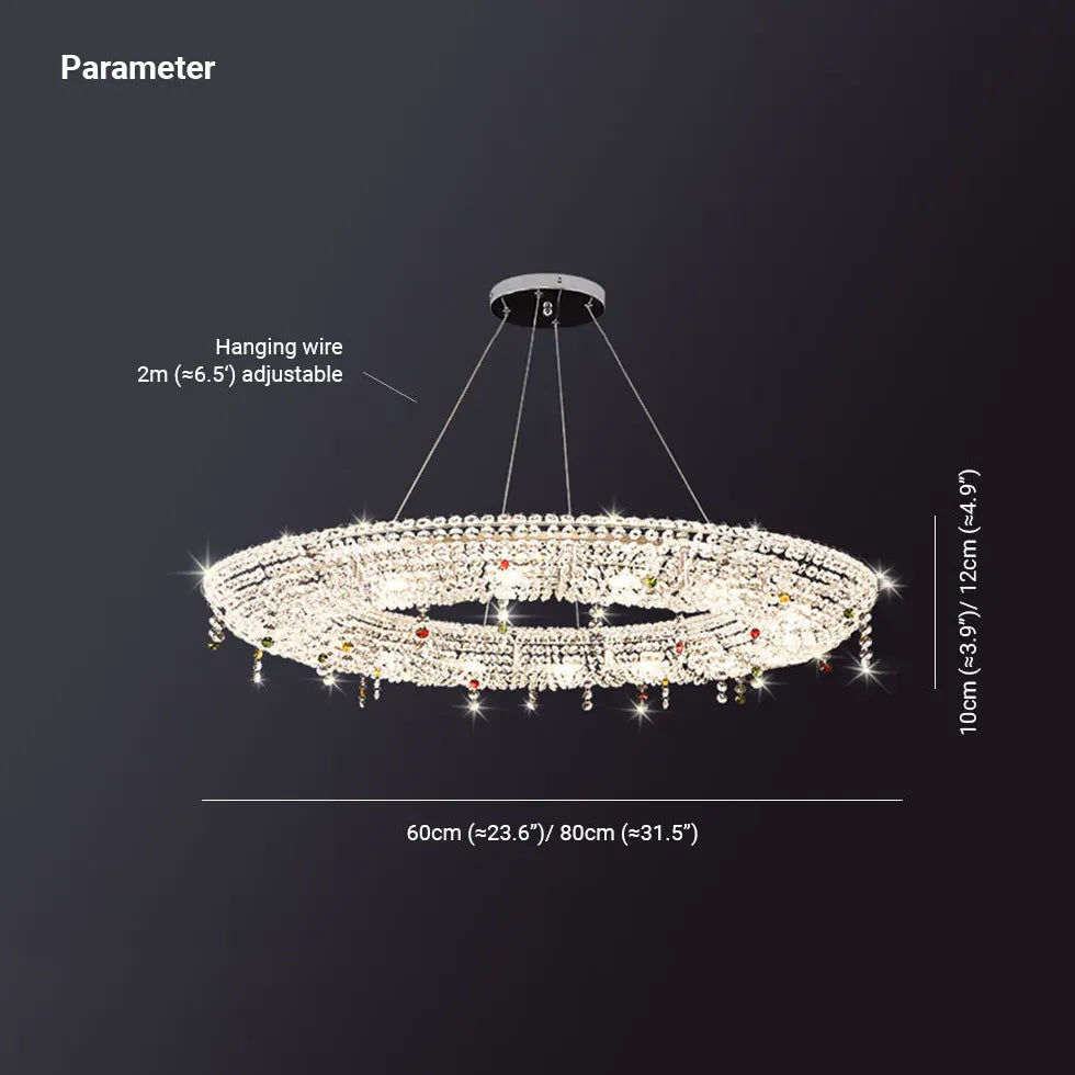 Circular Crystal Living Room Pendant Light