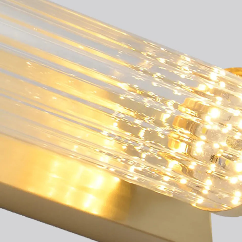 Ribbed Wall Light Bathroom Gold