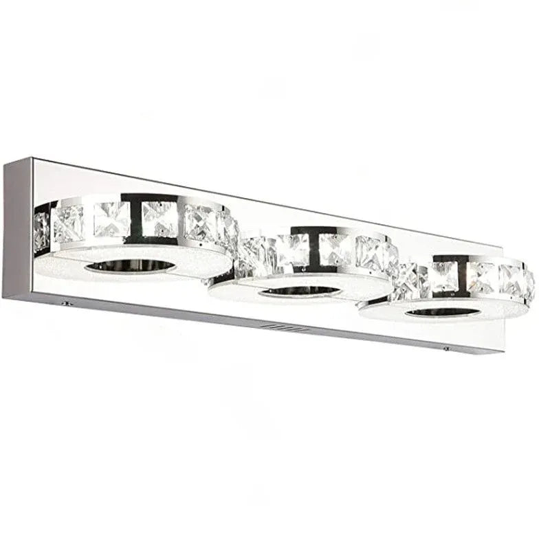 Ring Shaped Crystal Silver Bathroom Wall Lights