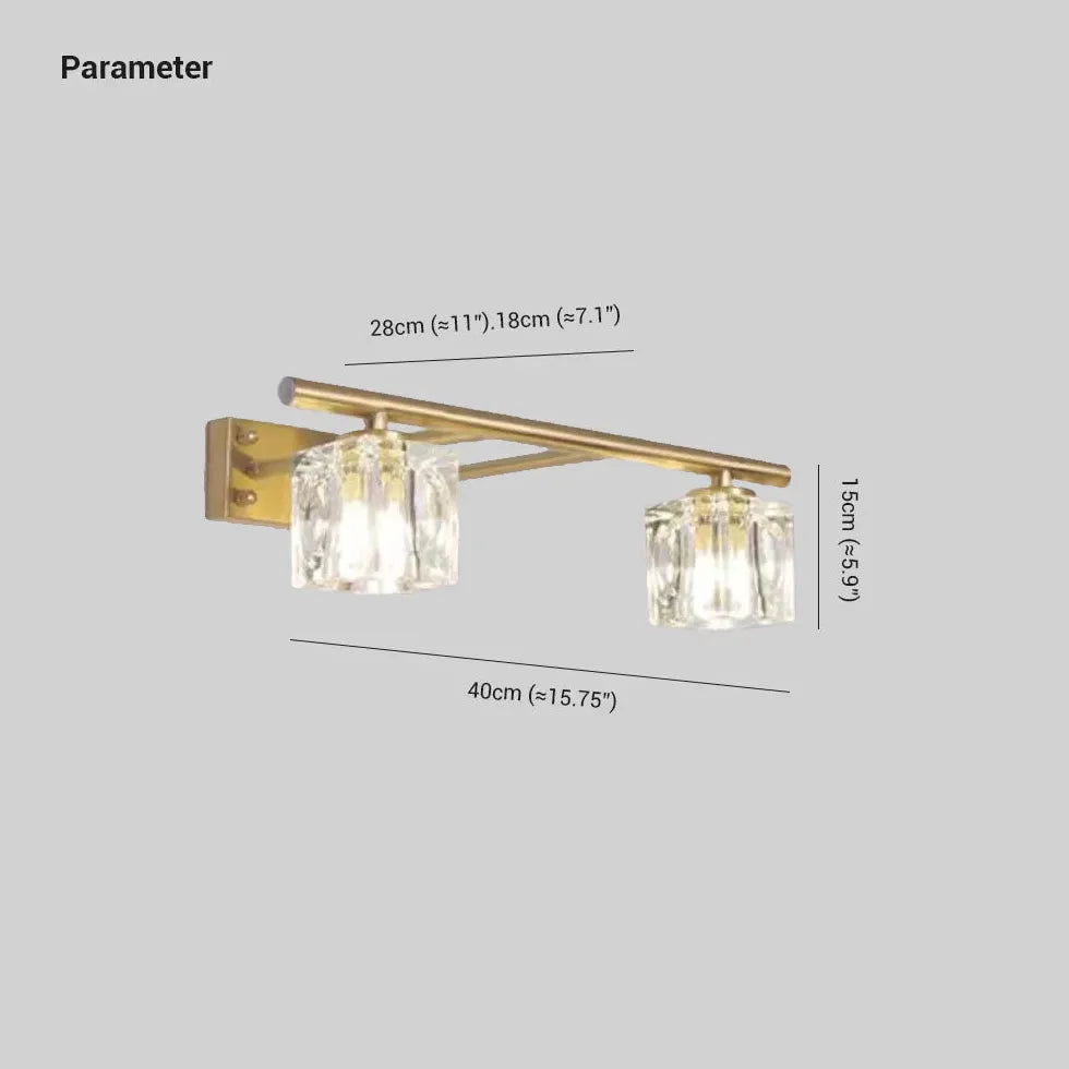 Gold Crystal Multi Arm Bathroom Wall Lights