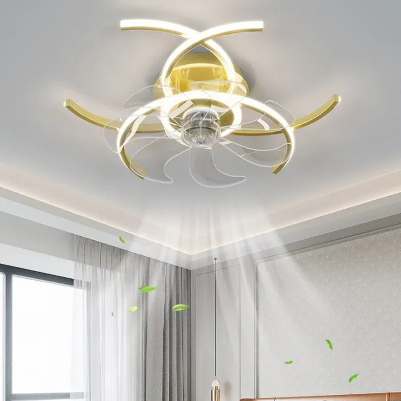 Half-Ring Adjustable Ceiling Fan with Light