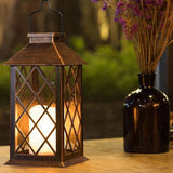 Hollow Out Flameless Candle Solar Lantern