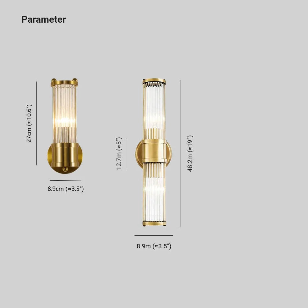 Brushed Brass Wall Light Glass