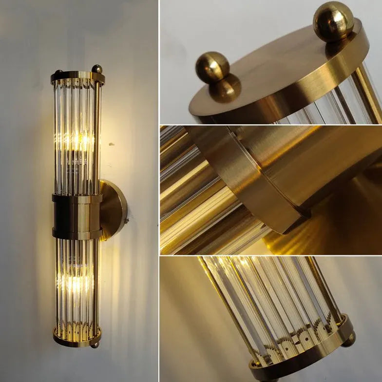 Brushed Brass Wall Light Glass