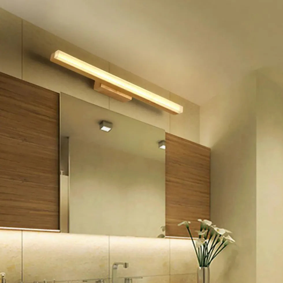 Linear Led Wooden Mirror Lights