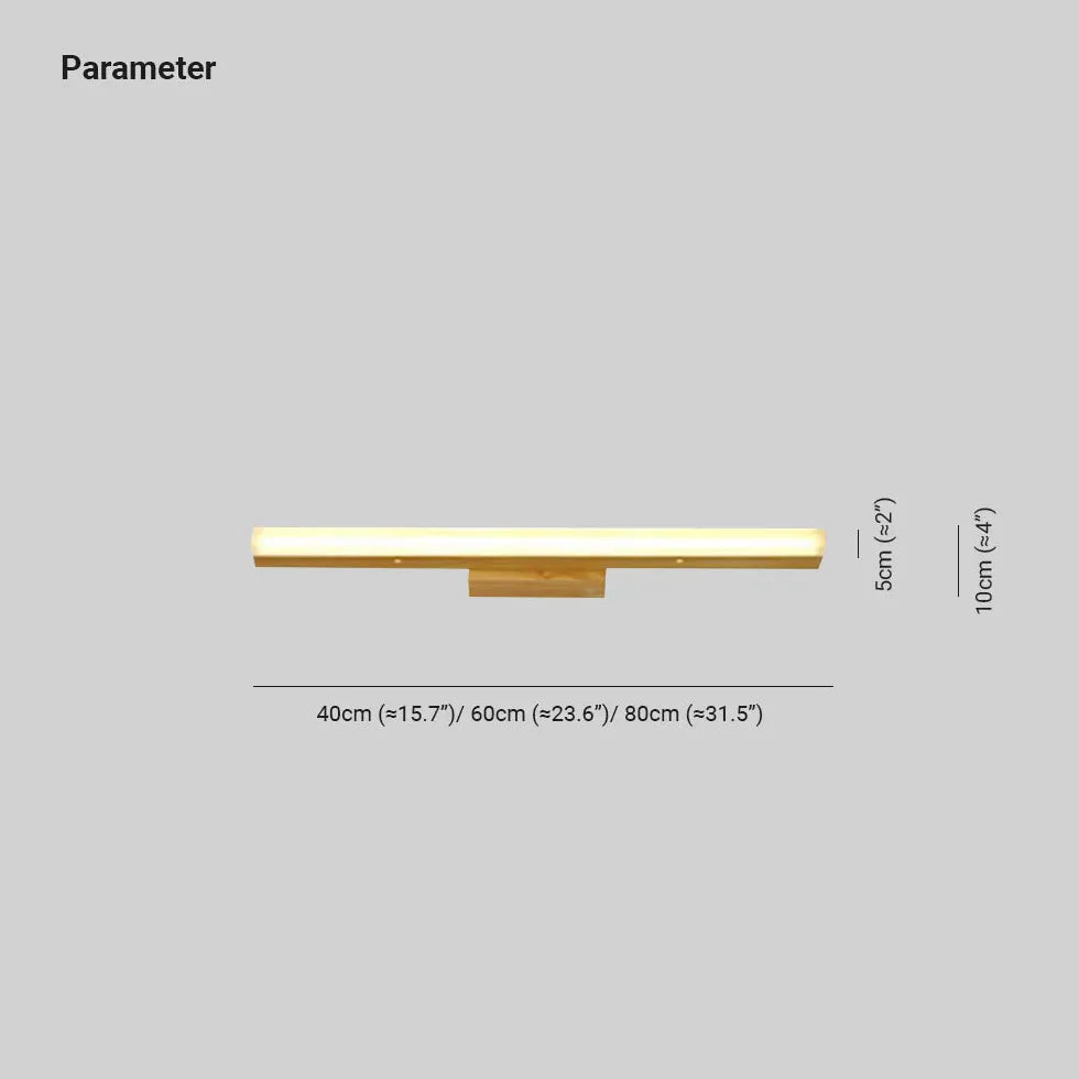 Linear Led Wooden Mirror Lights