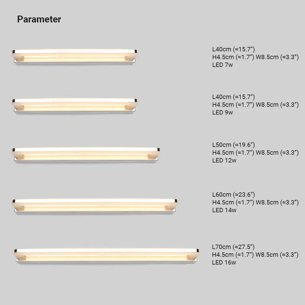 Horizontal LED Bathroom Wall Lights