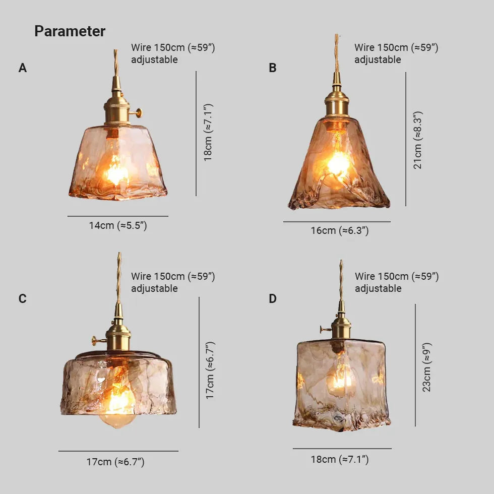 Bell Shape Glass Industrial Pendant Light