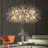 Star Branches Crystal Gold Chandelier