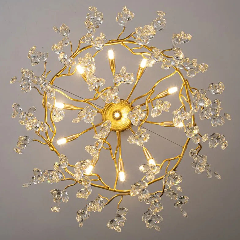 Golden Branch Shaped Luxurious Crystal Chandelier