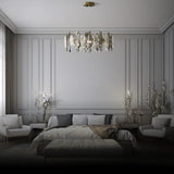 Flat Round Bedroom Crystal Chandelier