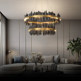 Double Vertical Stripes Industrial LED Chandelier