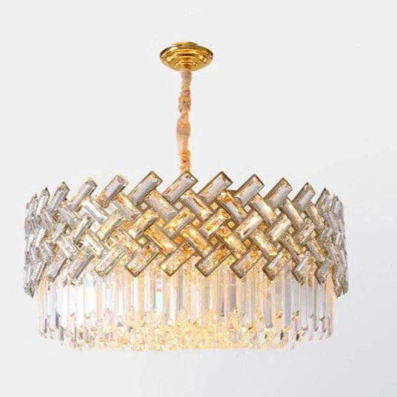 Luxury Gold Round Crystal Chandelier