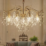 Crystal Leaves Multi-Light Vintage Luxury Chandelier