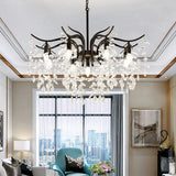 Crystal Leaves Multi-Light Vintage Luxury Chandelier