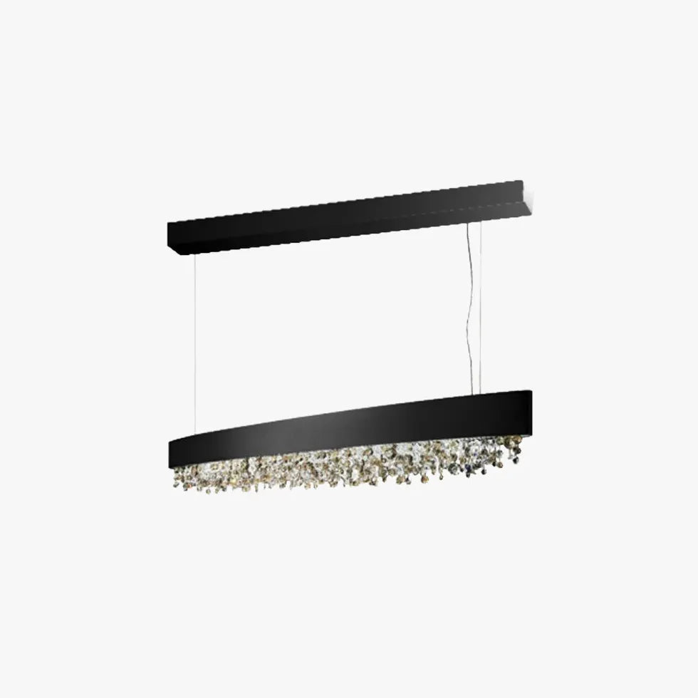 Long Strip Crystal Kitchen Pendant Light