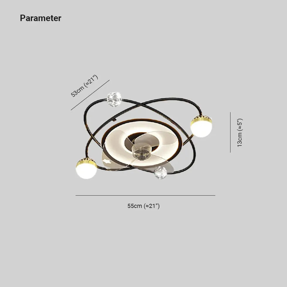 Planetary Orbits Modern Ceiling Fan With Light