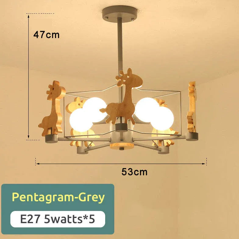 Giraffes Led Semi-flush Light Wood