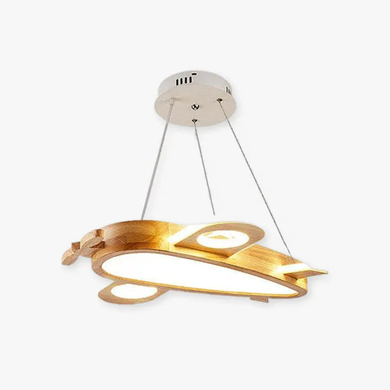 Hanging Aircraft Bedroom Wooden Pendant Light