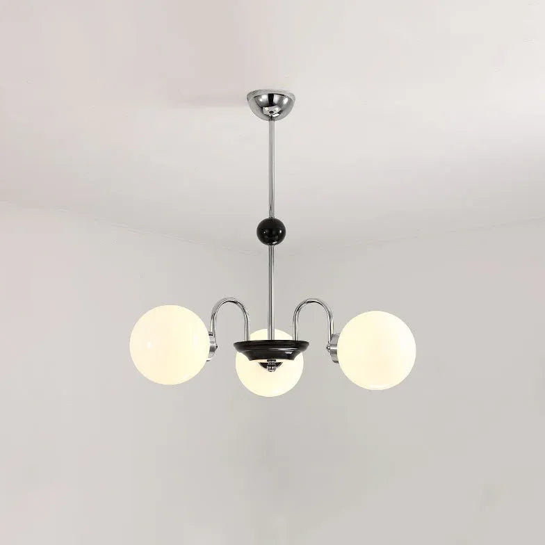 Adjustable White Glass Modern Chandelier