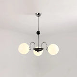 Adjustable White Glass Modern Chandelier