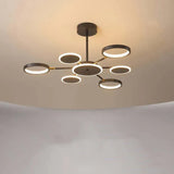 Multi-Ring Structure Black LED Pendant Light