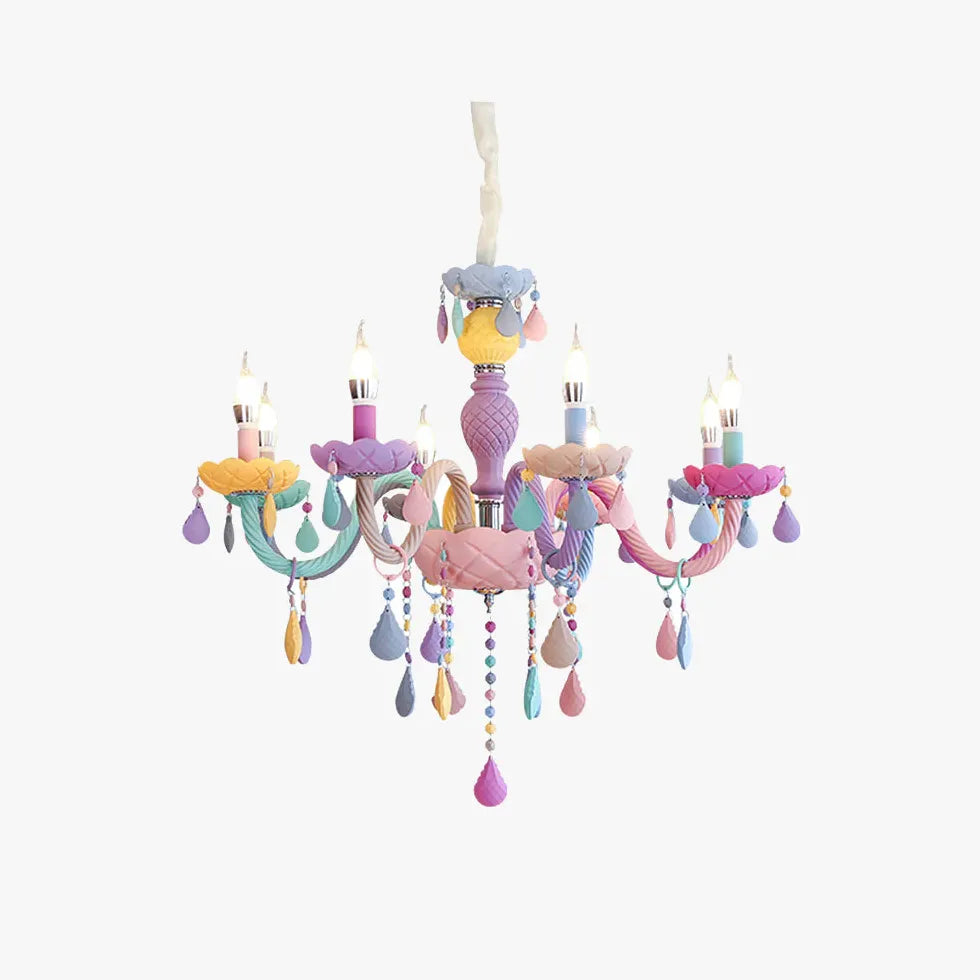 Colorful Cartoon Style Candle Holder Bedroom Chandelier