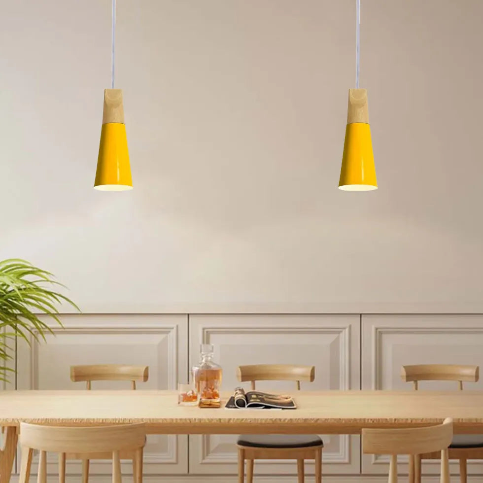 Morandi Multi-shaped Wood And Metal Pendant Light