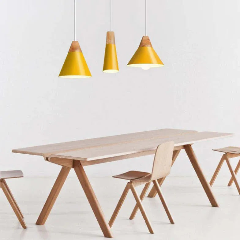 Morandi Multi-shaped Wood And Metal Pendant Light