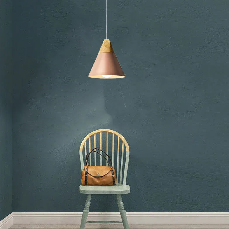 Morandi Multi-shaped Wood And Metal Pendant Light