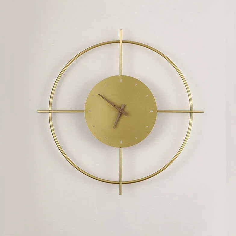 Golden Wall Clock Warm White Wall Lamp