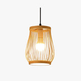 Oval Weaving Dining Room Wooden Pendant Light