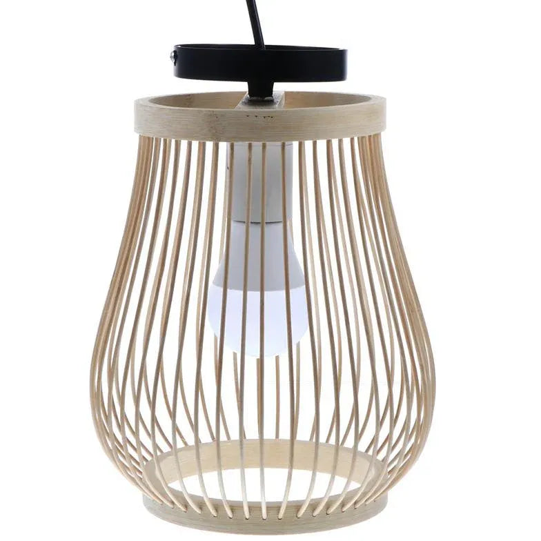 Oval Weaving Dining Room Wooden Pendant Light