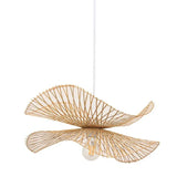 Petal Shaped Rattan Dining Room Pendant Light