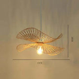 Petal Shaped Rattan Dining Room Pendant Light